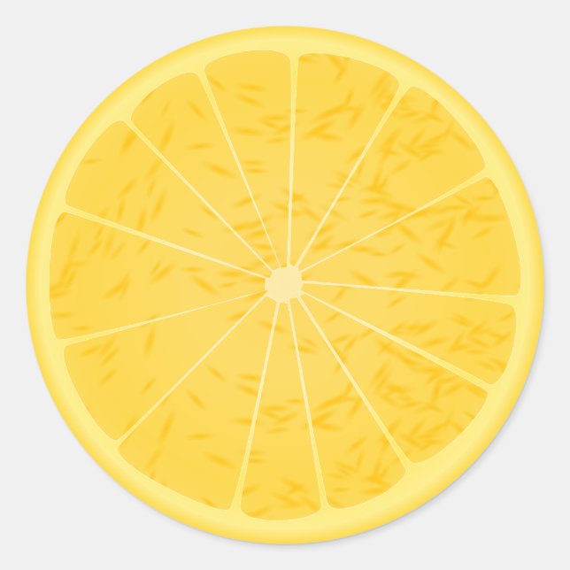 Lemon Yellow Citrus Classic Round Sticker (Front)