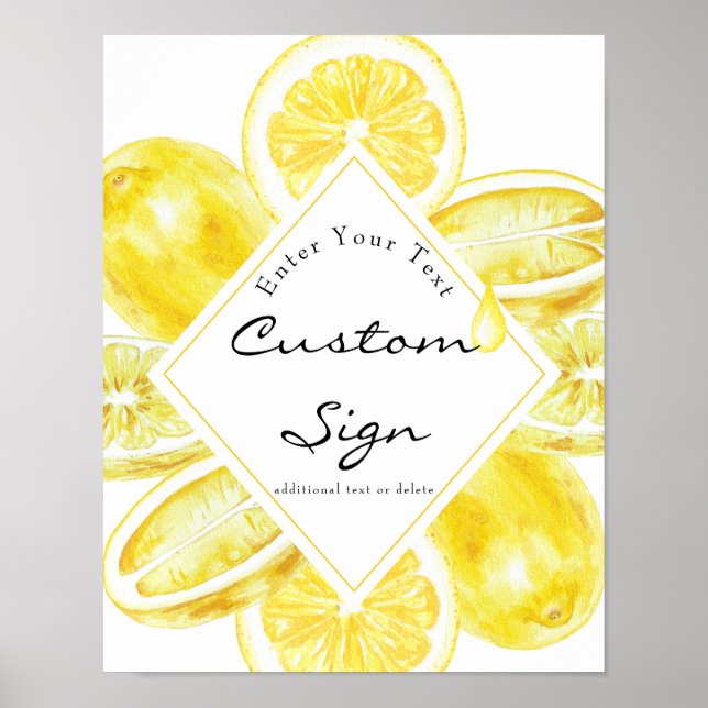  Lemon Yellow | Citrus | Custom Text Sign (Front)