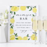 Lemon Yellow Citrus Mimosa Bar Sign<br><div class="desc">Lemon Yellow Citrus Mimosa Bar Sign</div>