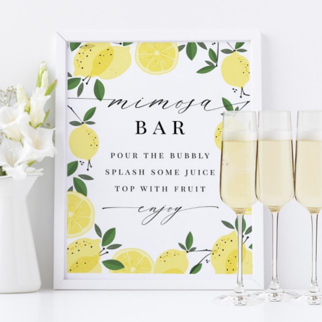 Lemon Yellow Citrus Mimosa Bar Sign (Creator Uploaded)