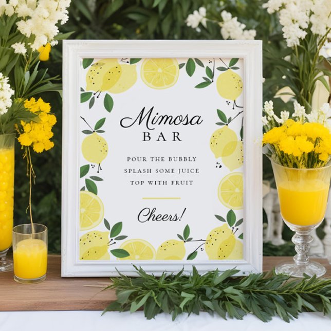 Lemon Yellow Citrus Mimosa Bar Sign (Creator Uploaded)