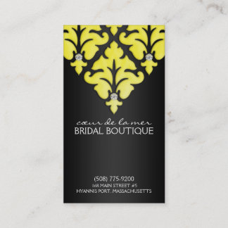 Lemon Yellow Diamond Damask Appointment Cards