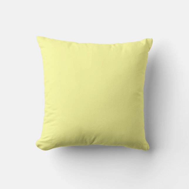Lemon Yellow FFFF9F Colour with Add a Name Option Cushion (Front)