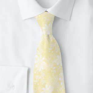 Lemon Yellow Floral Batik Tie