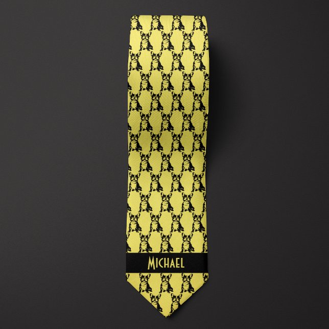 Lemon Yellow French Bulldog Tie (Creator Uploaded)