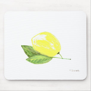 Lemon yellow fruit painting mouse pad