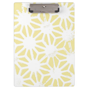 Lemon yellow geometric pattern clipboard