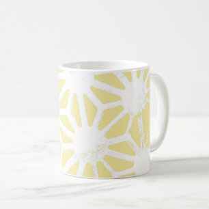 Lemon yellow geometric pattern coffee mug