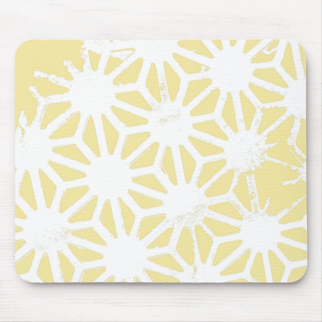 Lemon yellow geometric pattern mouse pad (Front)
