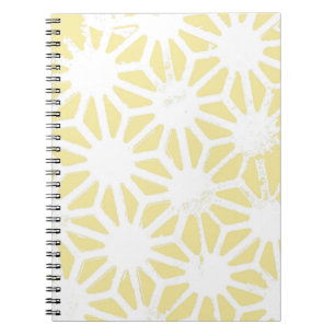 Lemon yellow geometric pattern notebook