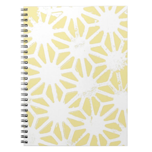 Lemon yellow geometric pattern notebook (Front)