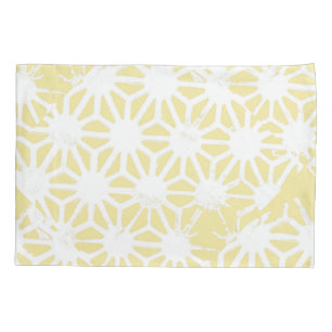 Lemon yellow geometric pattern pillowcase