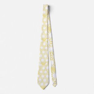 Lemon yellow geometric pattern tie