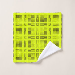 Lemon yellow geometric pattern wash cloth