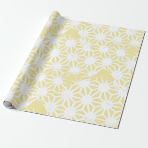 Lemon yellow geometric pattern wrapping paper