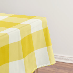 Lemon Yellow Gingham / Buffalo Check Tablecloth