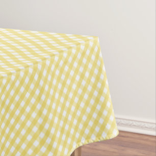 Lemon Yellow Gingham Tablecloth