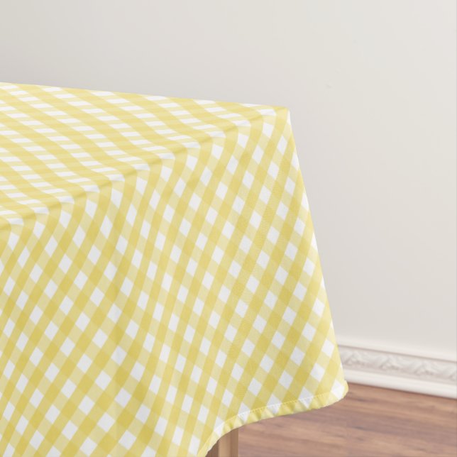 Lemon Yellow Gingham Tablecloth (In Situ)