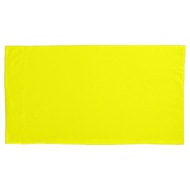 Lemon Yellow King Size Pillow Case Pair (Front-Left)