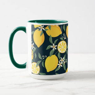 Lemon Yellow Leaf Pattern Mug