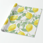 Lemon Yellow Leaves Green Pattern Wrapping Paper<br><div class="desc">Lemon Yellow Leaves Green Pattern Wrapping Paper for rustic nature lovers.</div>