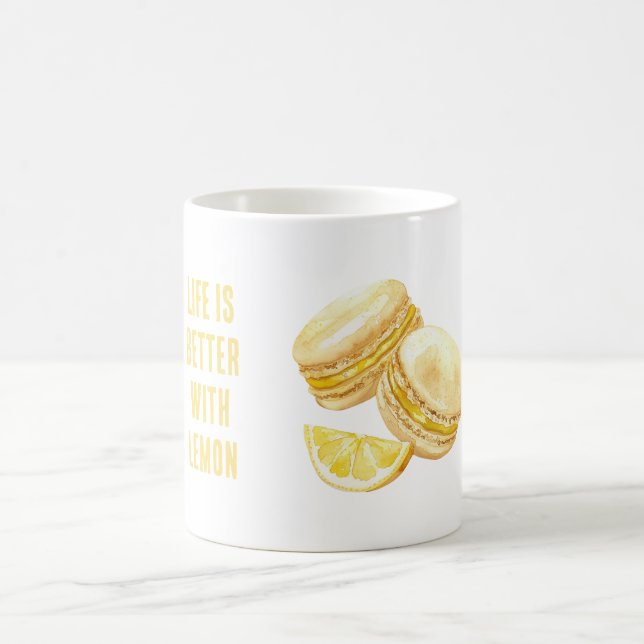 Lemon Yellow Macarons Coffee Mug (Center)