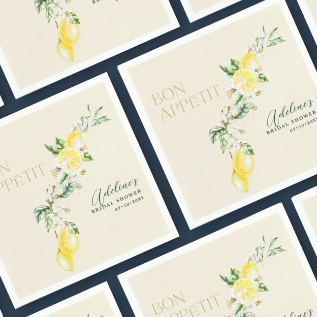 Lemon Yellow Main Squeeze Bridal Shower Napkins (Creator Uploaded)