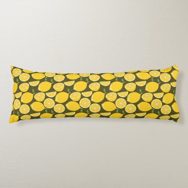 Lemon Yellow Modern Fun Cute Body Cushion (Front)