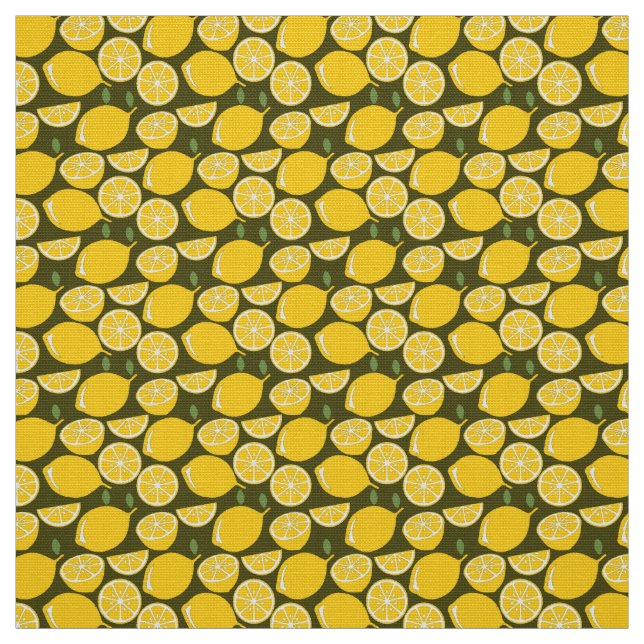 Lemon Yellow Modern Fun Cute Fabric (Swatch)