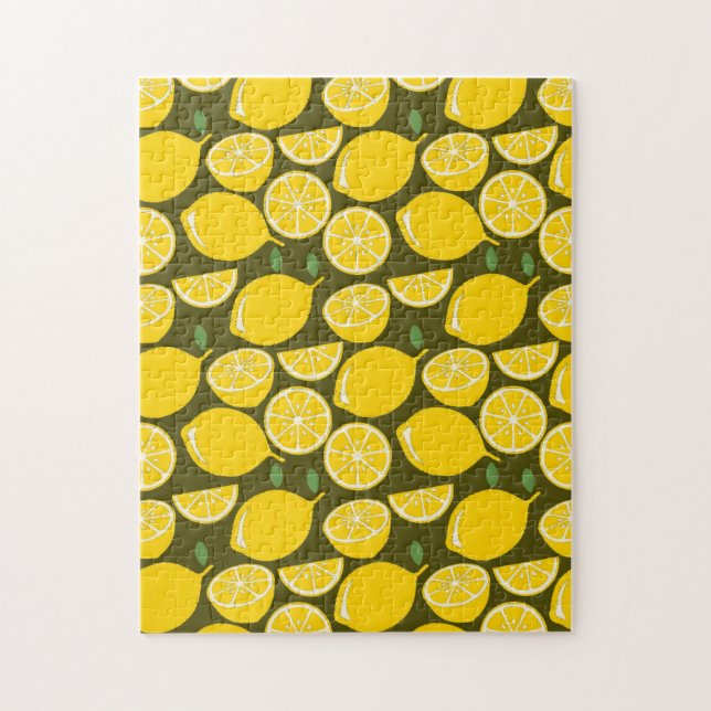 Lemon Yellow Modern Fun Cute Jigsaw Puzzle (Vertical)