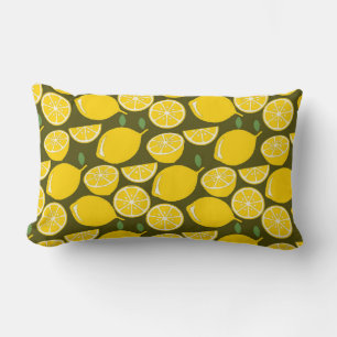 Lemon Yellow Modern Fun Cute Lumbar Cushion