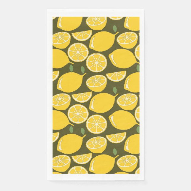 Lemon Yellow Modern Fun Cute Napkin (Front)