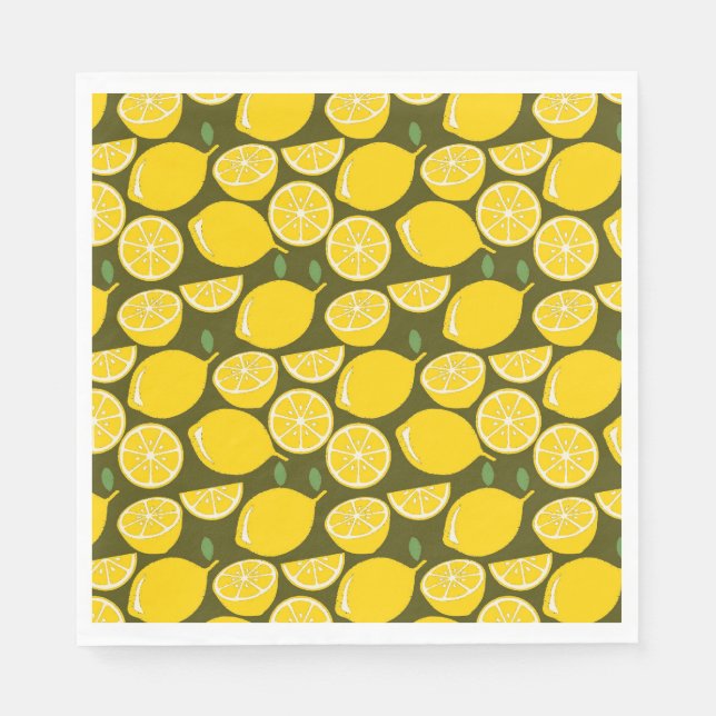 Lemon Yellow Modern Fun Cute Napkin (Front)