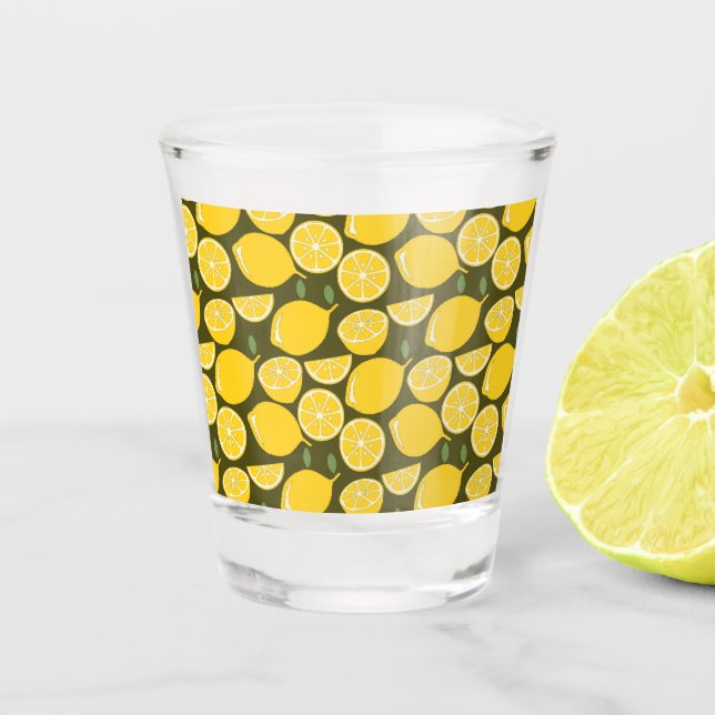 Lemon Yellow Modern Fun Cute Shot Glass (Front)