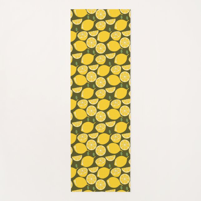 Lemon Yellow Modern Fun Cute Yoga Mat (Front)