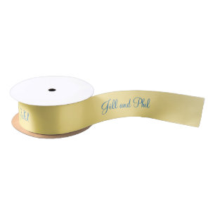 Lemon Yellow Monogram Satin Ribbon