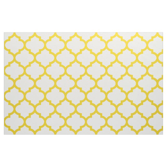 Lemon Yellow Moroccan Trellis Pattern Fabric (Fat Quarter)