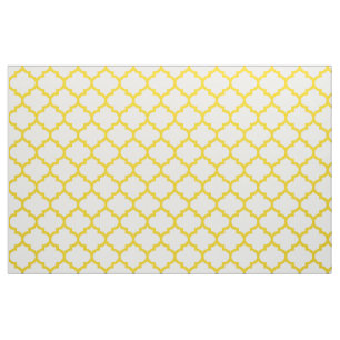 Lemon Yellow Moroccan Trellis Pattern Fabric