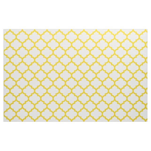 Lemon Yellow Moroccan Trellis Pattern Fabric (Yard)