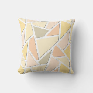 Lemon yellow mosaic pattern cushion