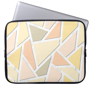 Lemon yellow mosaic pattern laptop sleeve