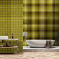 Lemon Yellow One Inch Wide Buffalo Plaid
