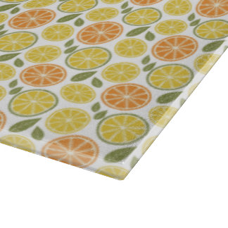 Lemon yellow orange  Pattern  Cutting Board