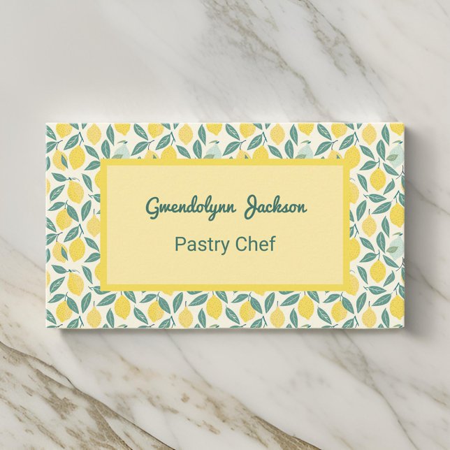 Lemon Yellow Pastry Chef Baker or Cook Profession Business Card (Creator Uploaded)