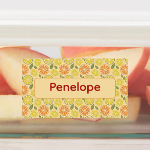 Lemon yellow pattern Labels with name