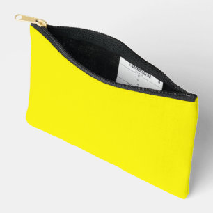 Lemon Yellow Print Cut Sew Small Accessory Pouch