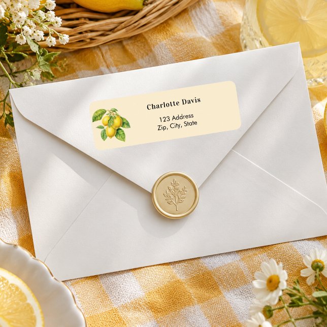 Lemon yellow return address  label (Creator Uploaded)