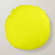 Lemon Yellow Round Throw Pillow (16")