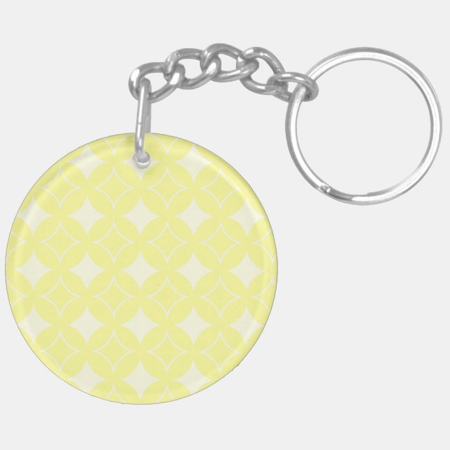 Lemon yellow shippo pattern key ring (Back Left)