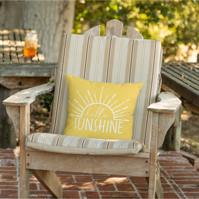 Lemon Yellow Simple Modern Hello Sunshine    Cushion (Chair)
